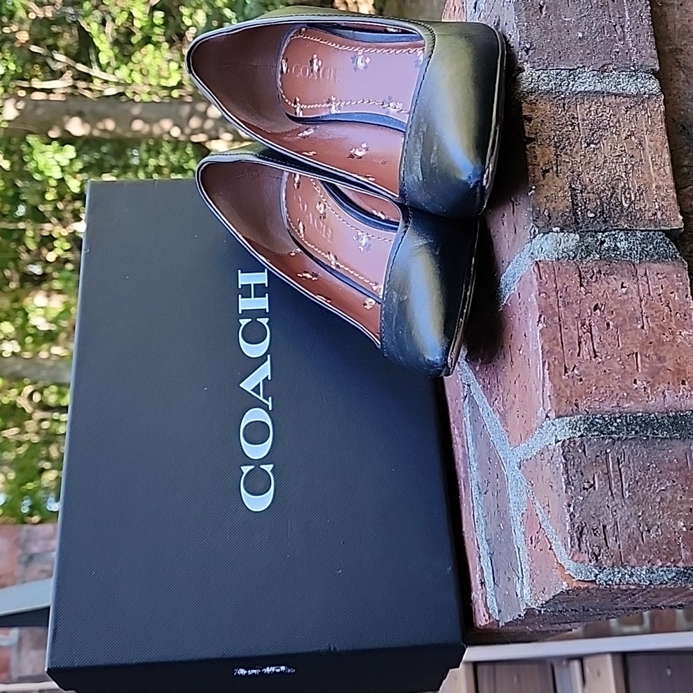 Coach Waverly 85 MM black leather heel